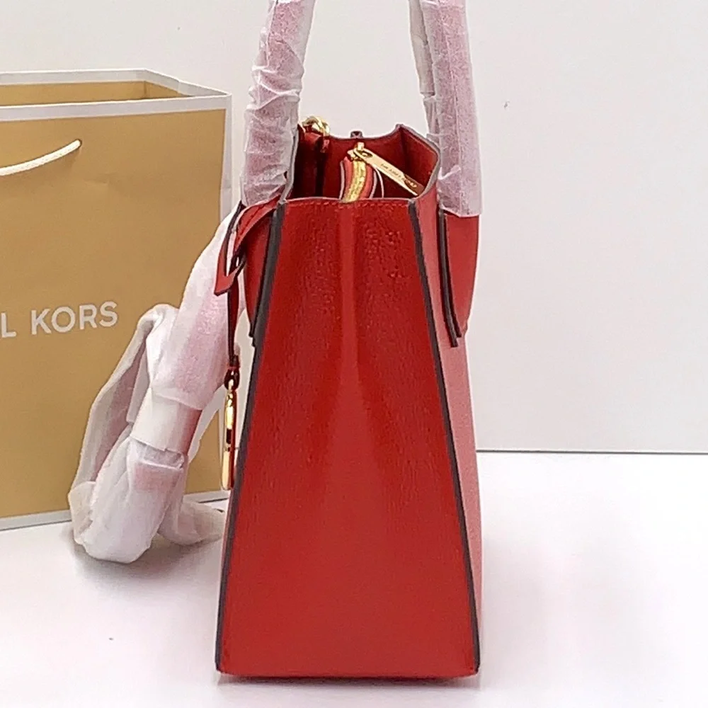 MICHAEL KORS MERCER MEDIUM MESSENGER CROSSBODY FLAME COLOR